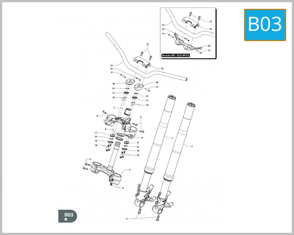 B03 - FRONT FORK - HANDLEBAR