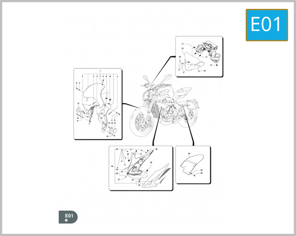 E01 - FRONT FENDER - LEFT SIDE COWLING