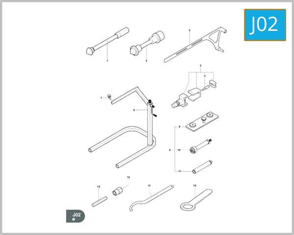 J02 - WORKSHOP SERVICE TOOLS FRAME 2