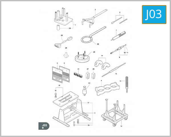 J03 - WORKSHOP SERVICE TOOLS ENGINE