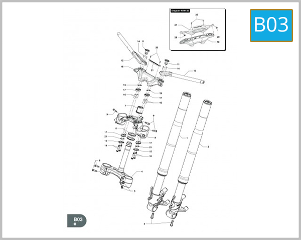 B03 - FRONT FORK - HANDLEBAR