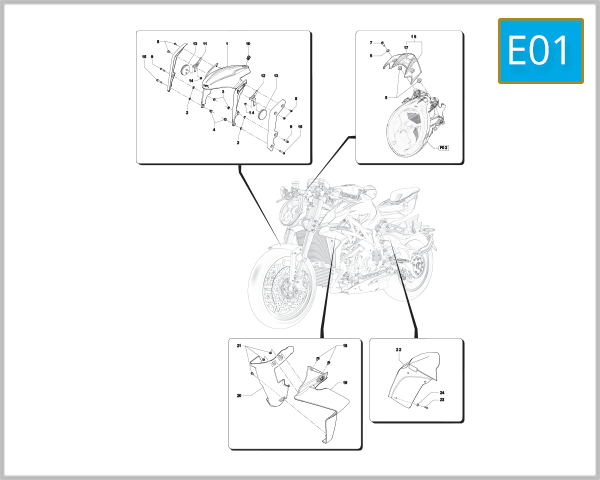 E01 - Fender front and left fairing