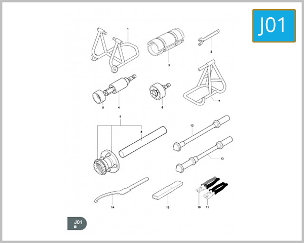 J01 - WORKSHOP SERVICE TOOLS FRAME 1