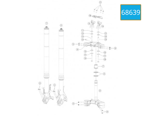 L13 - FRONT FORK, TRIPLE CLAMP