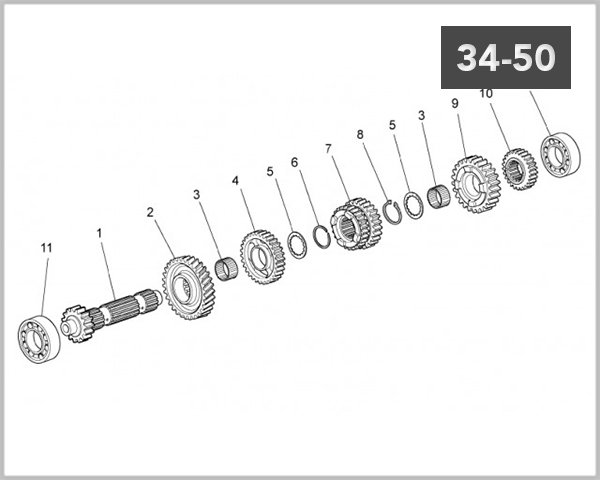 34-50 - PRIMARY GEAR SHAFT