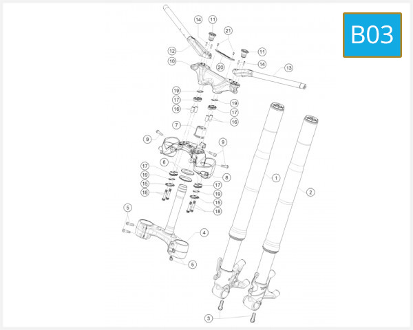 B03 - FRONT FORK TRIPLE CLAMP