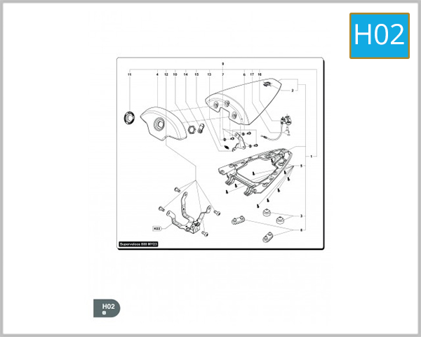 H02 - REAR FAIRING COVER