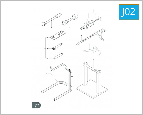 J02 - WORKSHOP SERVICE TOOLS FRAME 2