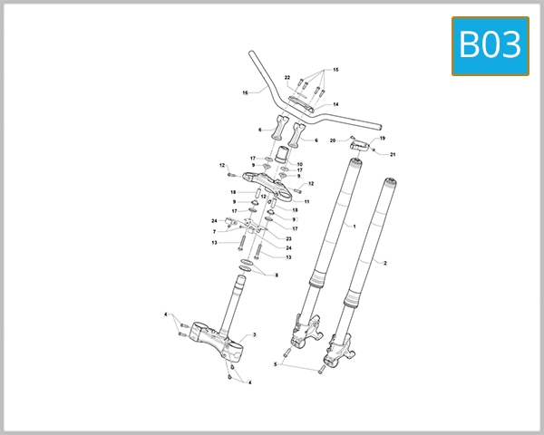 B03 - FRONT FORK - HANDLEBAR