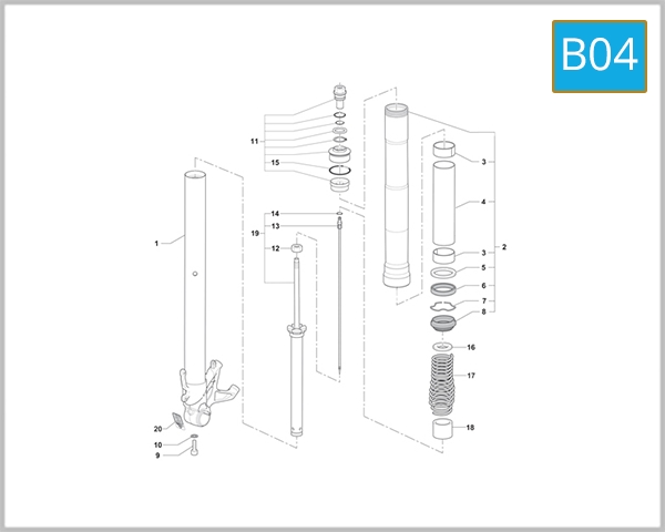 B04 - RIGHT FORK LEG ASSY R