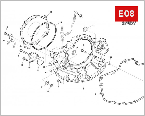 E08 - RIGHT CRANKCASE COVER