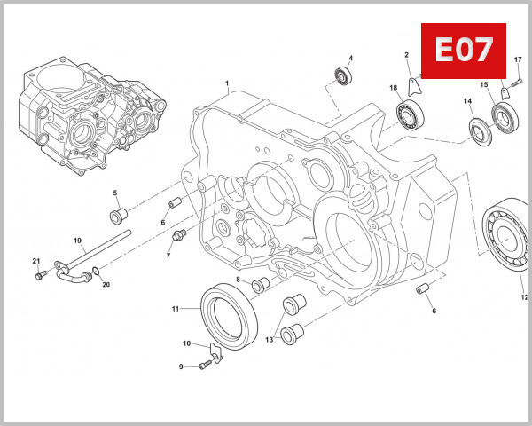 E07 - RIGHT HALF CRANKCASE