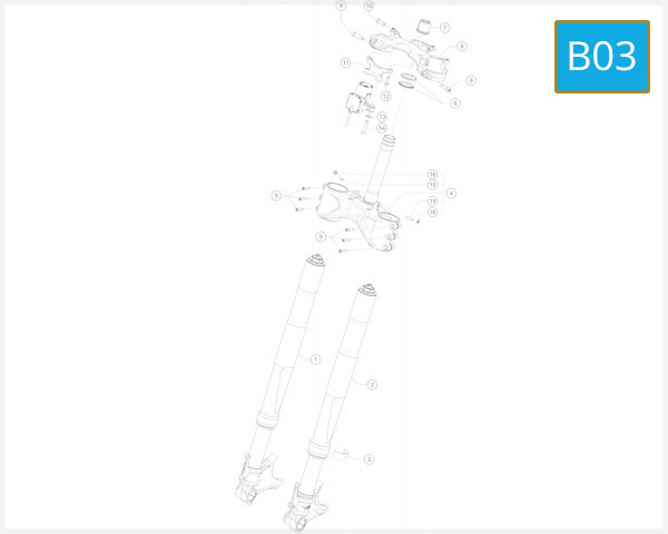 B03 - FRONT FORK TRIPLE CLAMP