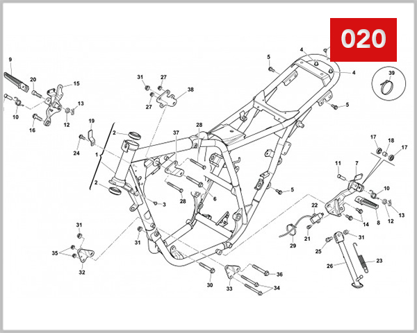 020 - FRAME FOOTRESTS SPADES/OUTLAW
