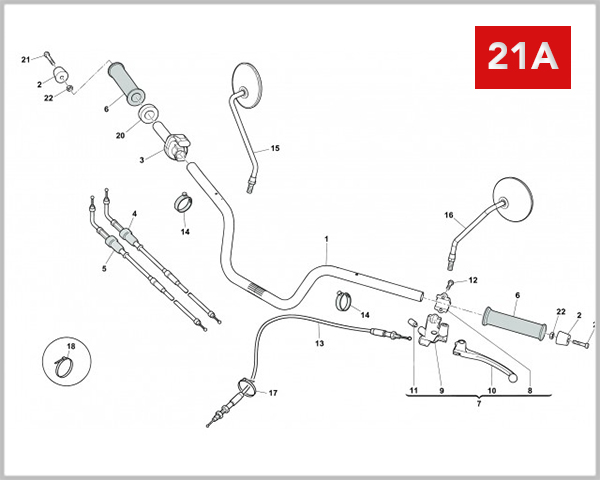 21A - HANDLEBAR AND CONTROLS SIX DAYS