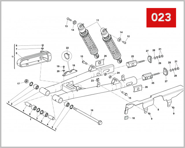 023 - REAR SWING ARM SHOCK ABSORBER