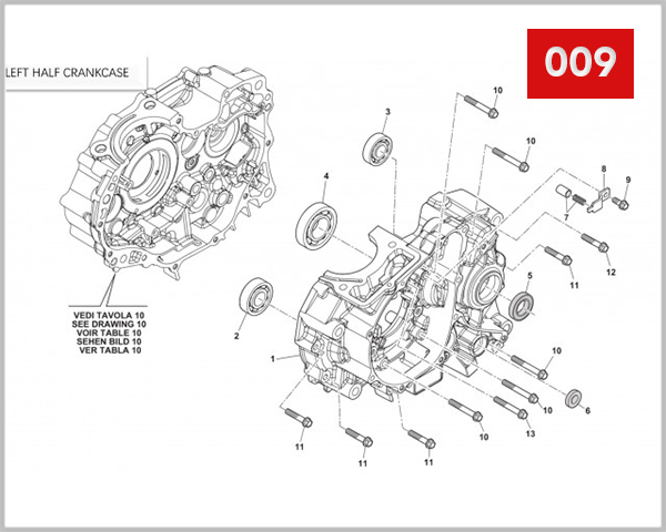009 - CRANKCASE SET LH