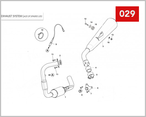 029 - EXHAUST SYSTEM ACE OF SPADES 125