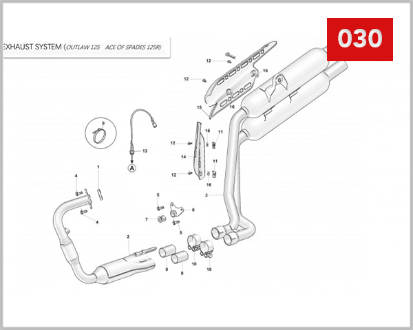 030 - EXHAUST SYSTEM ACE OF SPADES 125R/OUTLAW