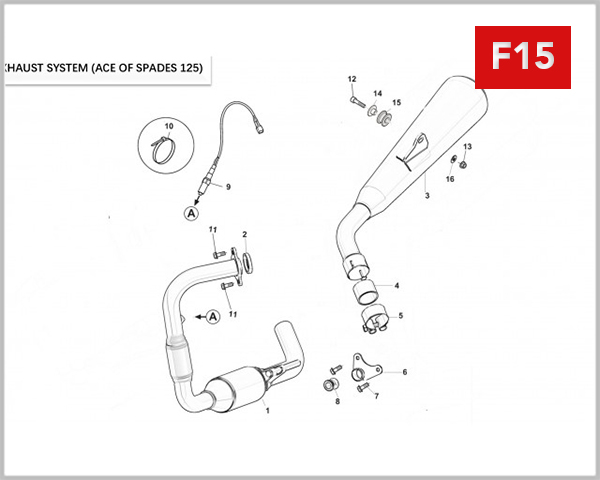F15 - EXHAUST SYSTEM ACE OF SPADES 125 ABS