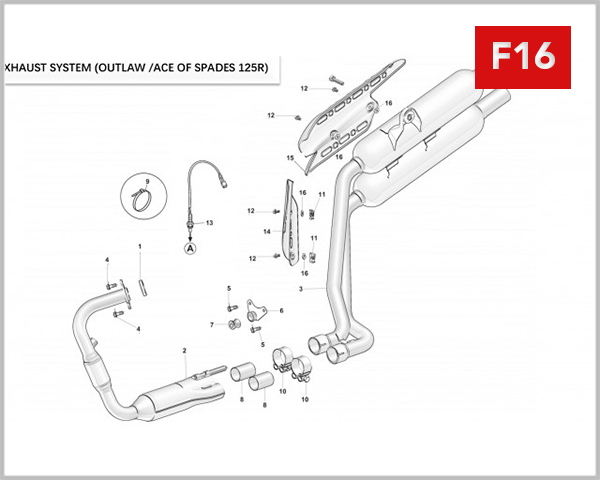F16 - EXHAUST SYSTEM AOS 125R ABS / OUTLAW 125 ABS