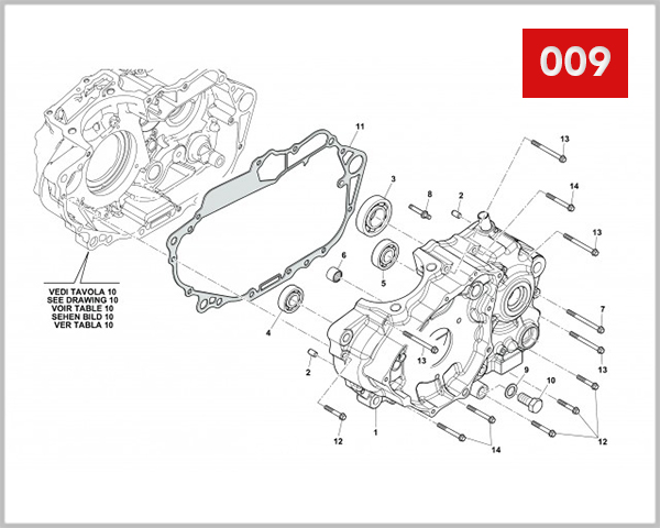 009 - LEFT HALF CRANKCASE