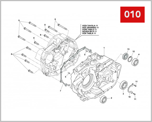 010 - RIGHT HALF CRANKCASE