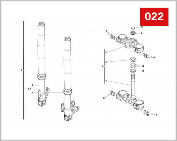 022 - FRONT FORK ASSEMBLY