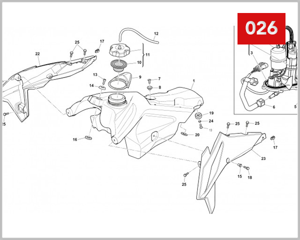 026 - FUEL TANK-COVER RADIATOR