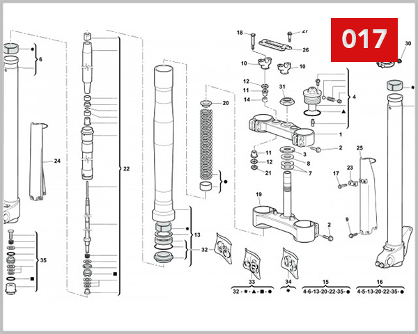 017 - FRONT FORK ASSEMBLY