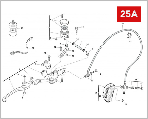 25A - FRONT HYDRAULIC BRAKE (SM 650R)