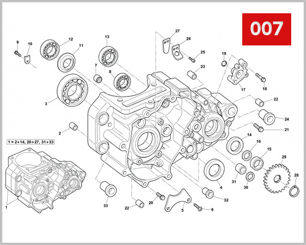 007 - L.H. HALF CRANKCASE