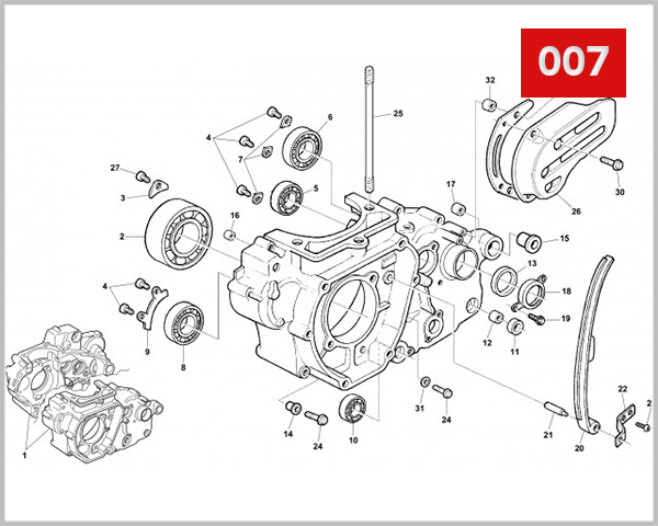 007 - L.H. HALF CRANKCASE