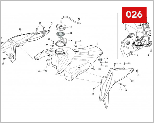 026 - FUEL TANK COVER RADIATOR