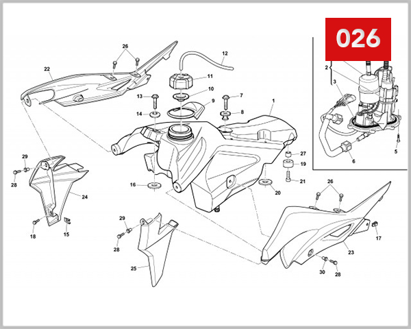 026 - FUEL TANK COVER RADIATOR