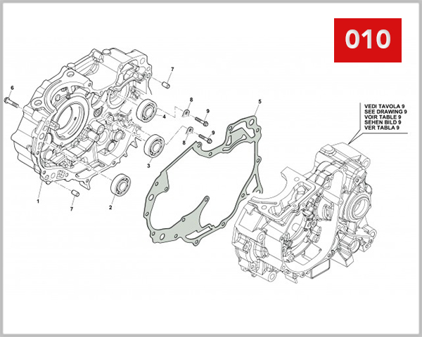 010 - RIGHT HALF CRANKCASE