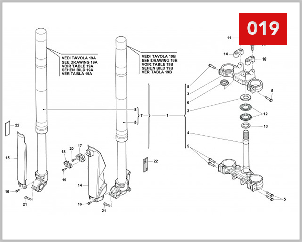 019 - FRONT FORK ASSEMBLY