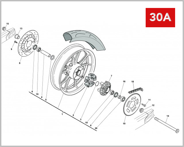 30A - REAR WHEEL (SM 125R)