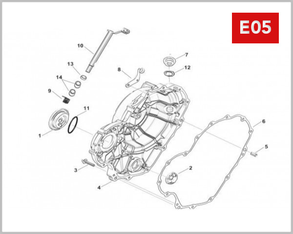 E05 - RIGHT CRANKCASE COVER