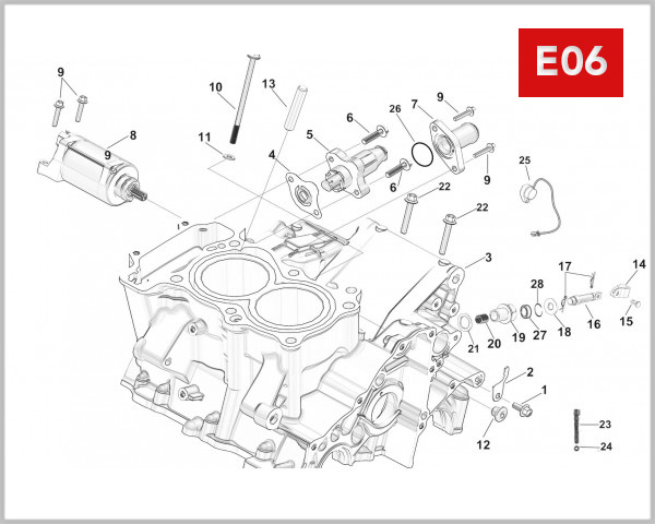 E06 - UPPER CRANCKCASE
