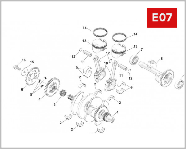 E07 - CRANCKSHAFT CONNECTING ROD PISTON