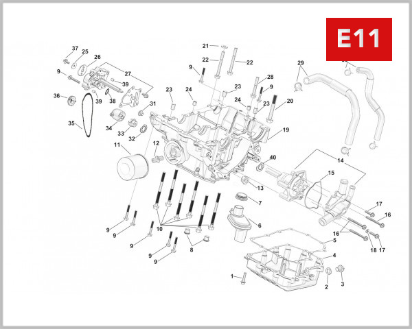 E11 - BOTTOM CRANKCASE ASSY