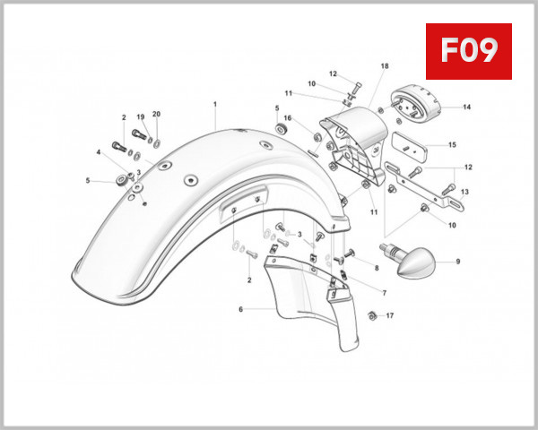F09 - REAR FENDER ASSY