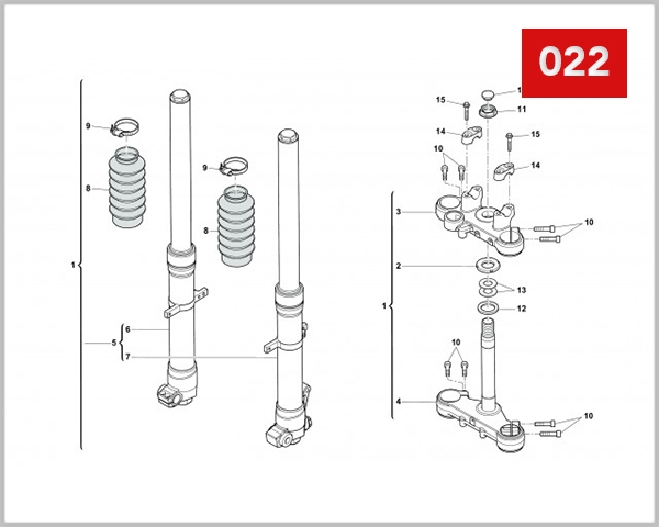 022 - FRONT FORK ASSEMBLY