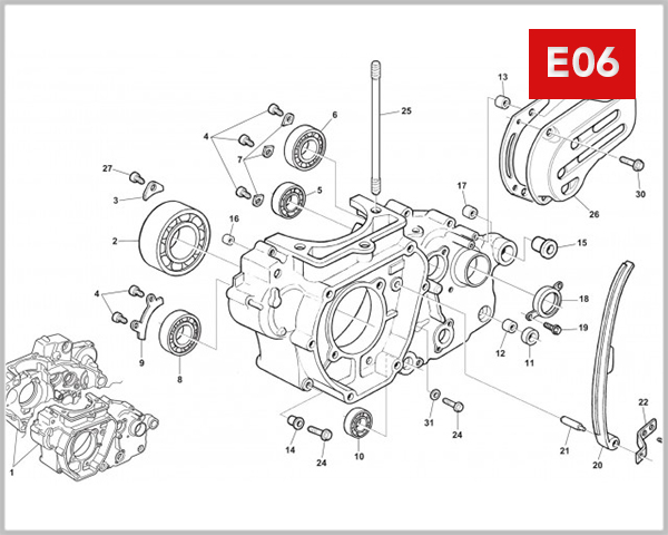 E06 - CRANKCASE SET LH