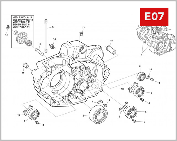 E07 - CRANKCASE SET RH