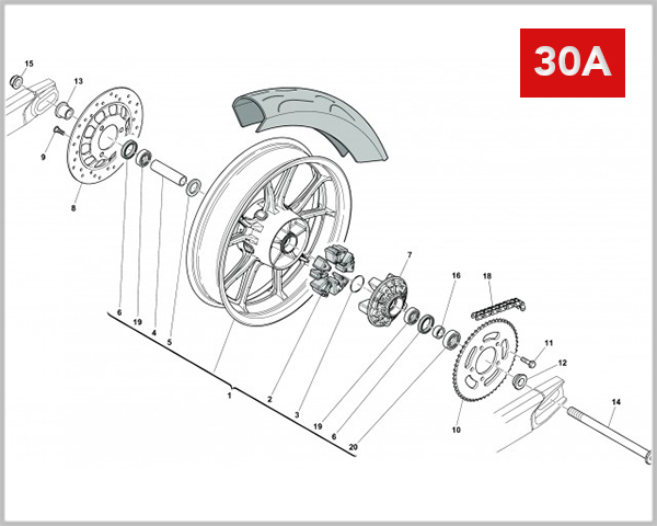 30A - REAR WHEEL SM 125R
