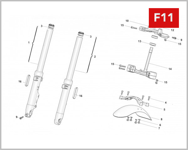 F11 - FRONT FORK ASSY