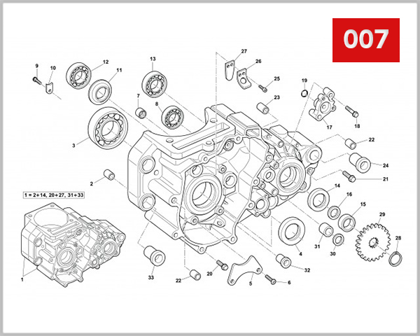 007 - L.H. HALF CRANKCASE