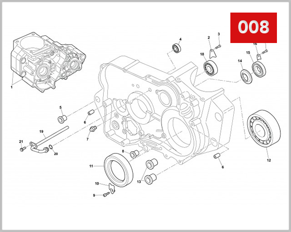 008 - R.H. HALF CRANKCASE